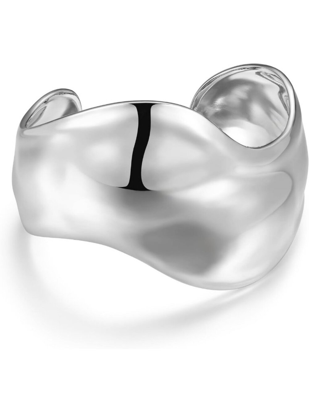 Stylish Silver Cuff Bracelet for Women - Chunky Fine Silver Plated Bangle